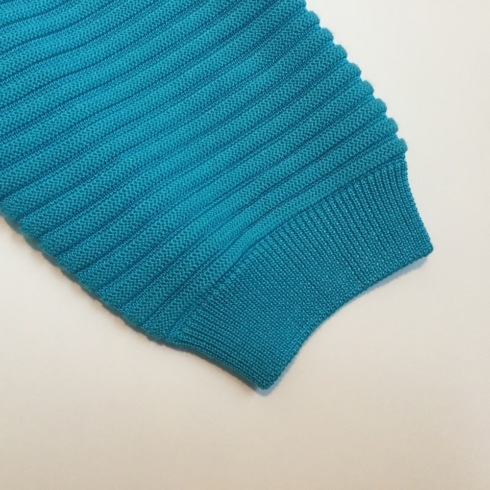 St. John Turquoise Button Up Knit Cardigan Luxury Designer Size L - Picture 6 of 7
